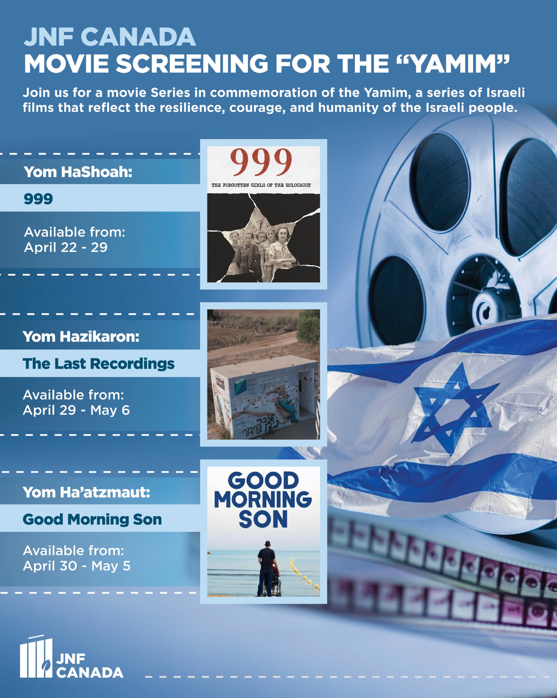 JNF Canada Movie Screening for Yom HaZikaron JNF Canada Movie Screening for Yom HaZikaron